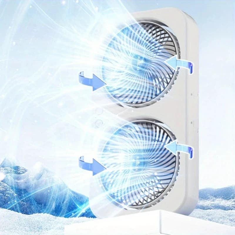 휴대용 듀얼 선풍기 3단 USB 충전식 저소음 벽걸이 탁상용
