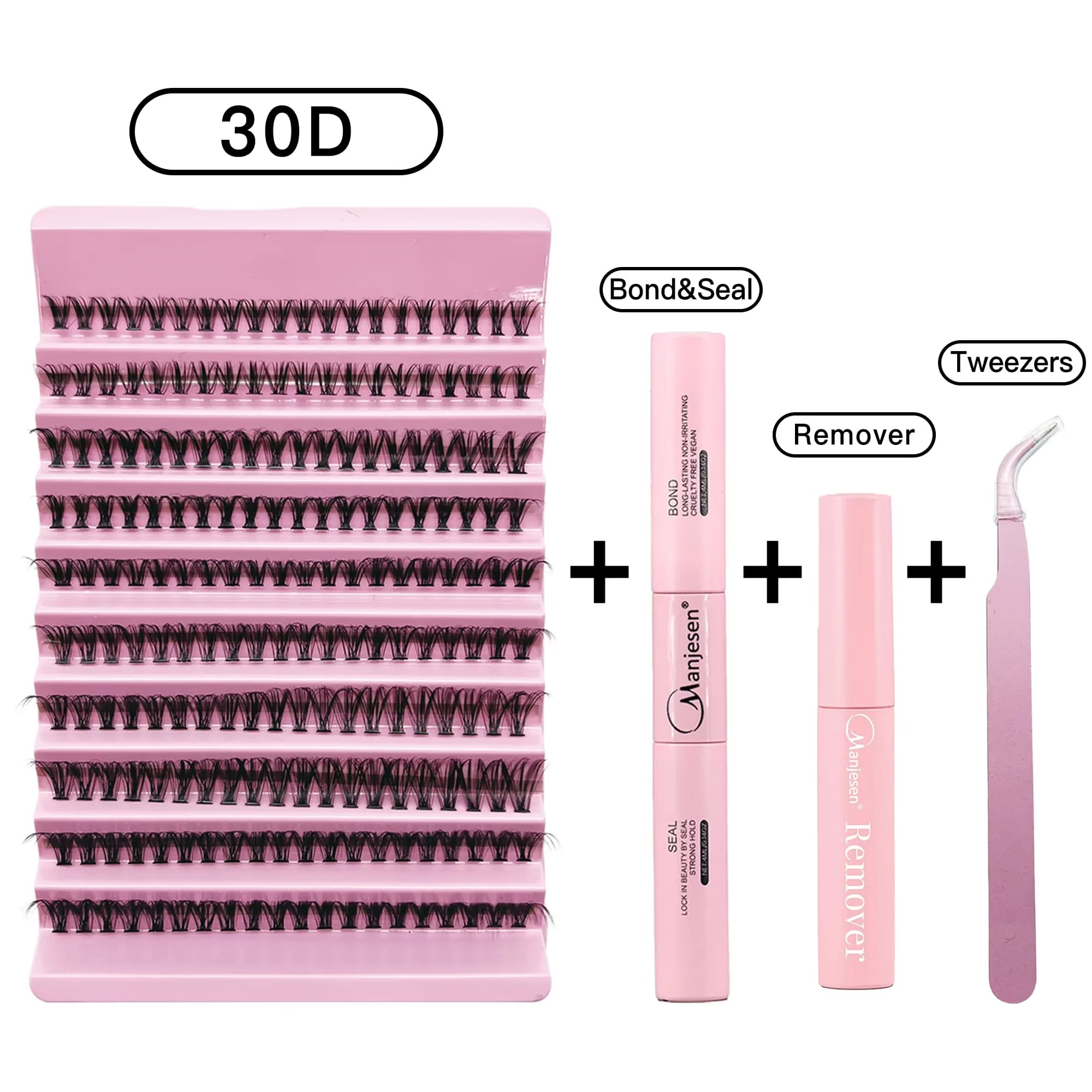 DIY 속눈썹 연장 키트 클러스터 200개 본드 씰 메이크업 도구