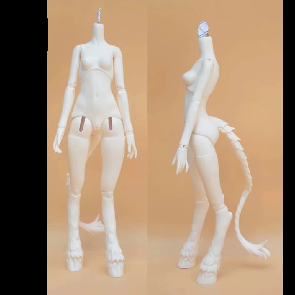 1/4 BJD 구체관절인형 바디 레진 동물 소녀 DIY 액세서리