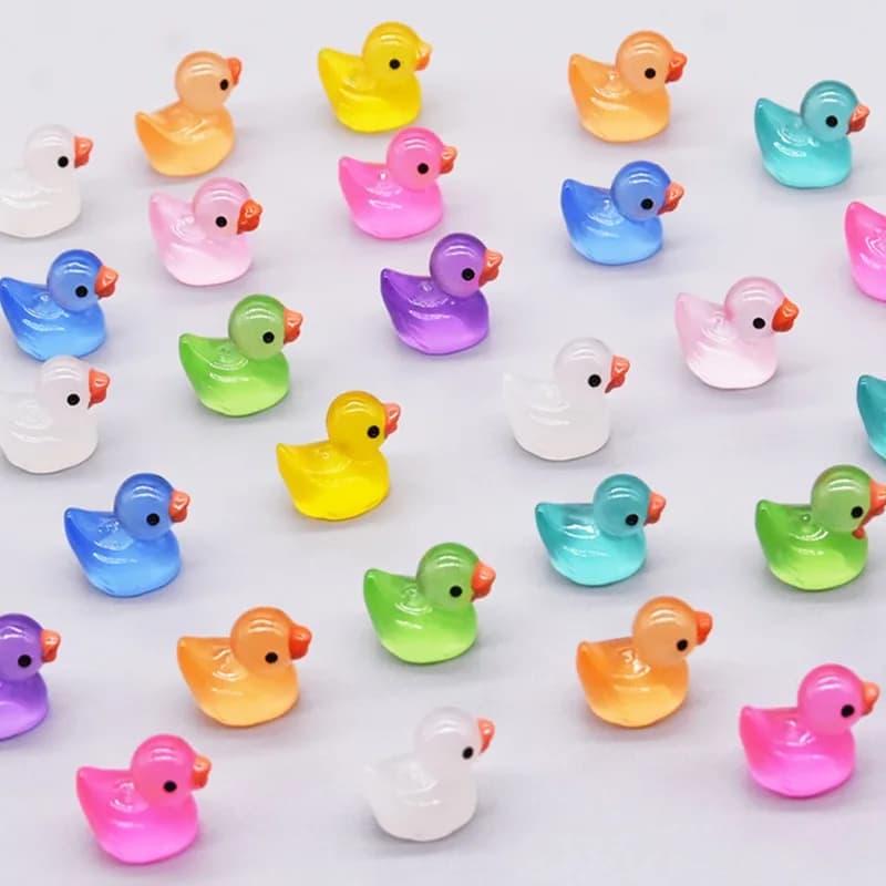 luminous duckling ornaments handmade resin accessories, micro landscape ornaments
