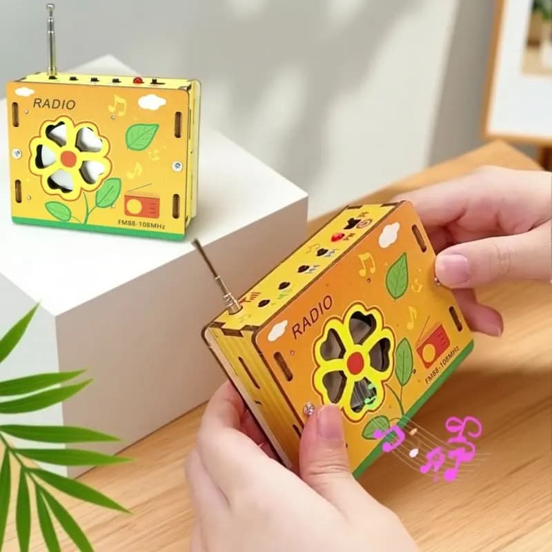 DIY 우드 조립 FM 라디오 키트 어린이 과학실험 교육 퍼즐 장난감