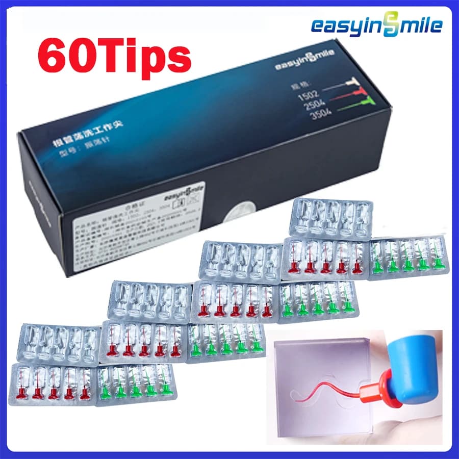Easyinsmile 치과 근관 소닉 이리게이터 팁 60개