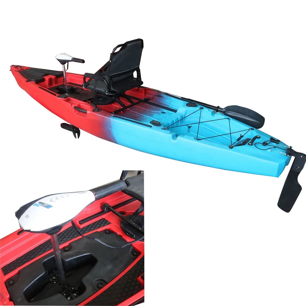 Vicking 3.6m 1인용 낚시 카약 카누 34LBS 12V 전동 모터 LLDPE