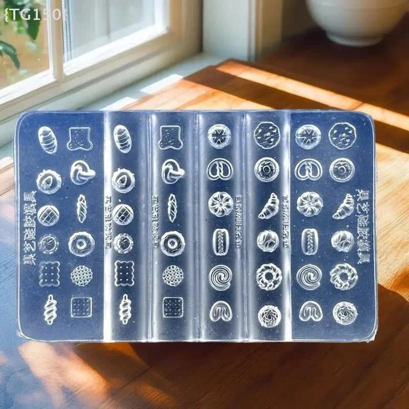 미니 디저트 실리콘 네일아트 몰드 크루아상 토스트 비스킷 DIY 네일 템플릿
