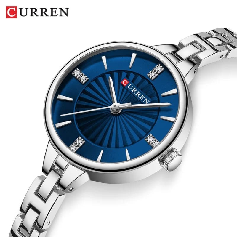 CURREN 9097 여성 캐주얼 쿼츠 시계 방수 스테인리스 비즈니스 손목시계