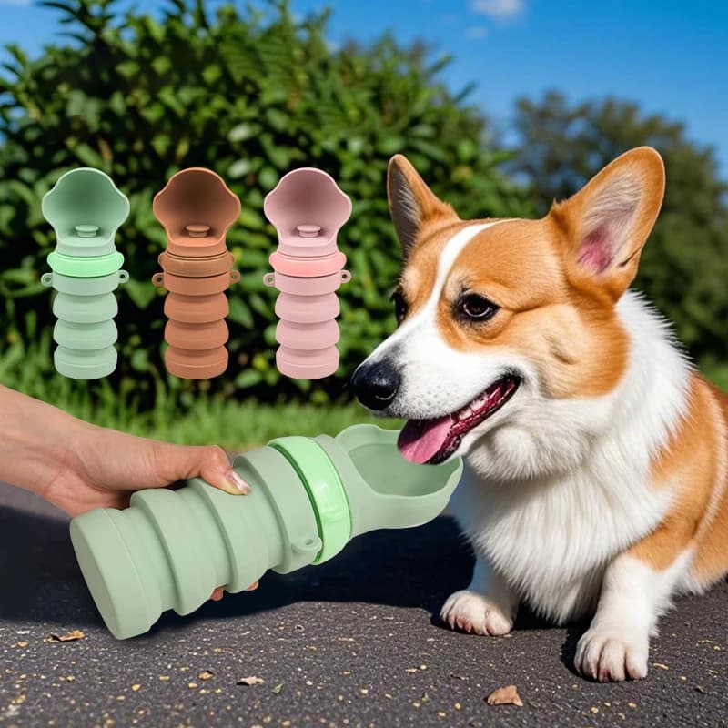 Portable Collapsible Dog Water Bottle Large Capacity Detachable Outdoor Walking Hiking Silicone Travel Pet Bowl Plato Para Perro