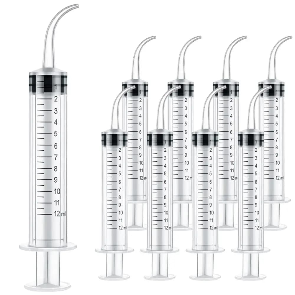 일회용 치과 세척 시린지 곡선팁 12ml 5/10개입