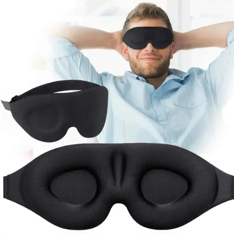 3D 수면 안대 1/2/3개 빛차단 부드러운 패딩 입체 컨투어 수면 안대 조절식