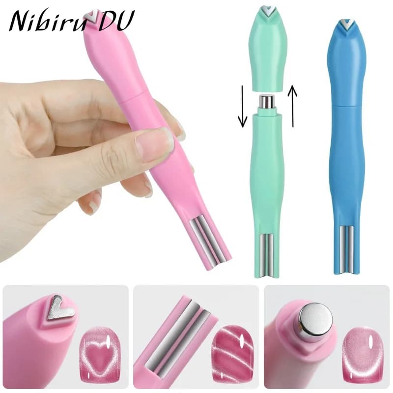 3in1 UV 자석 네일스틱 하트 캣아이 스네이크 프렌치 네일아트 도구