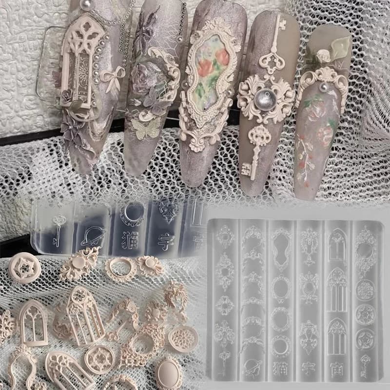 유럽풍 캔들홀더 3D 실리콘 네일아트 몰드 DIY