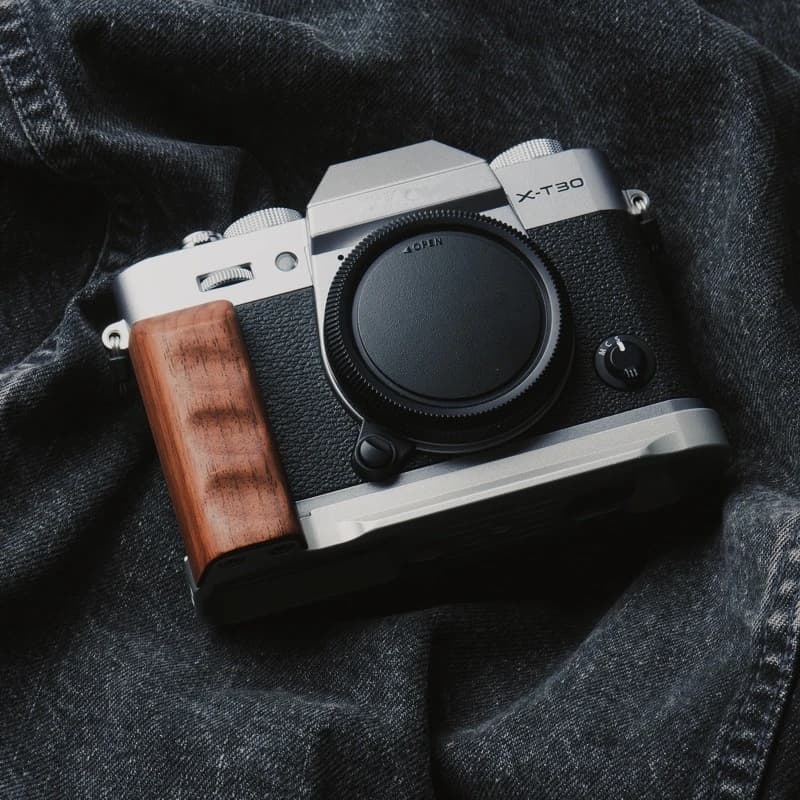후지 X-T30III 원목 핸들 그립 L형 플레이트 카메라 퀵릴리즈