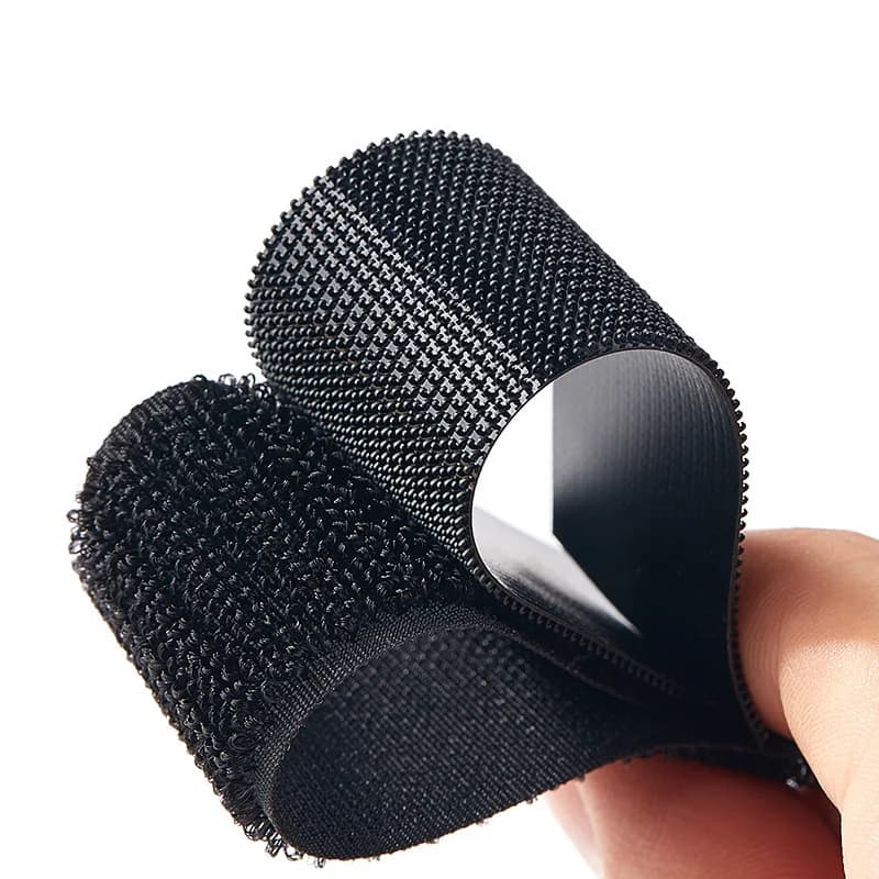 검정 나일론 벨크로 테이프 양면 5x5cm 비접착 10개 세트