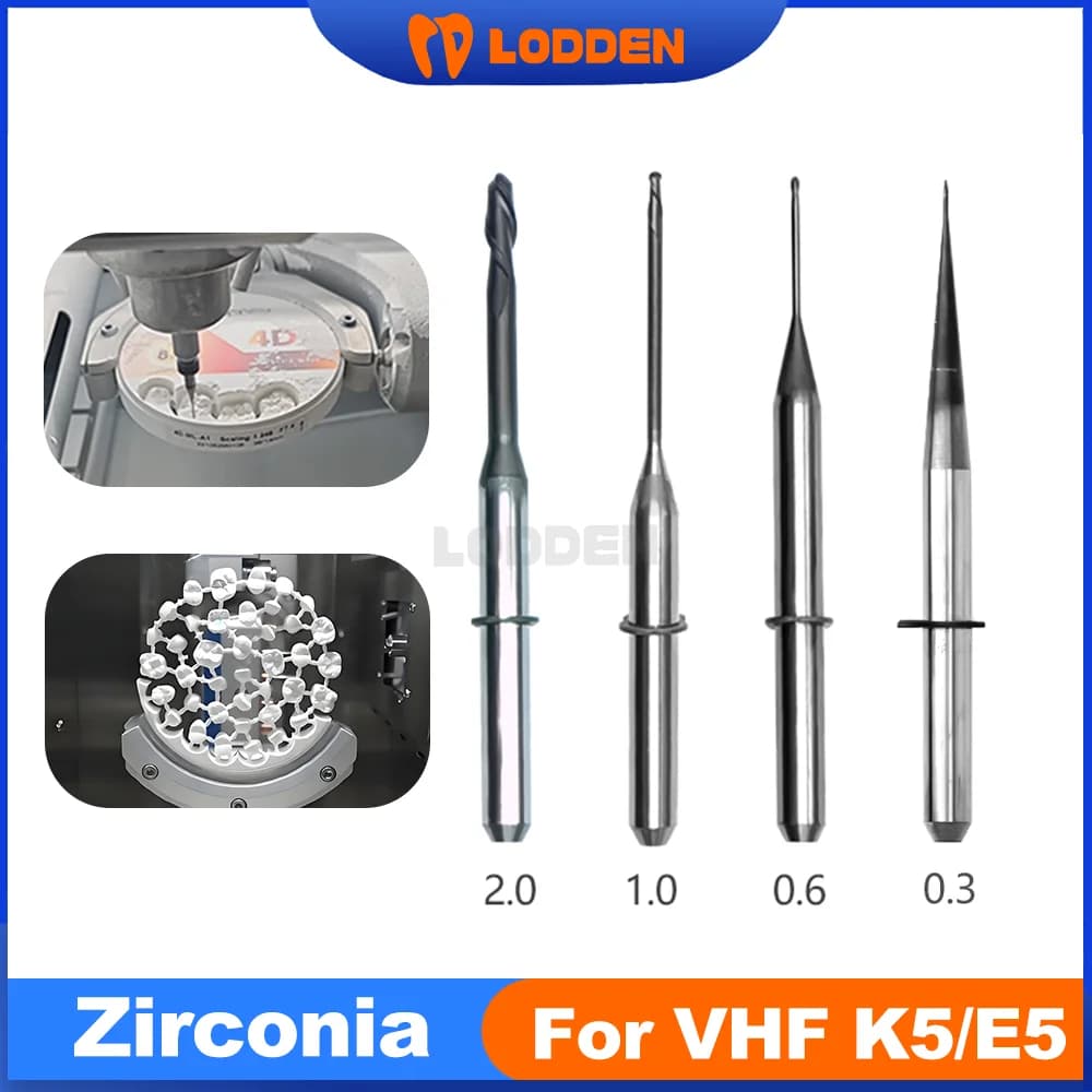 VHF K5/E5 지르코니아 치과 밀링 버 DC/DLC 코팅 D3 샹크