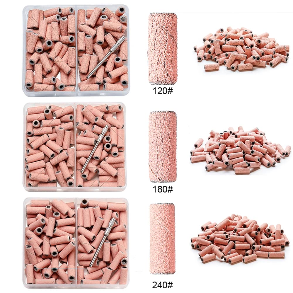 핑크 3mm 미니 네일 샌딩밴드 80개 페디큐어 연마 120/180/240