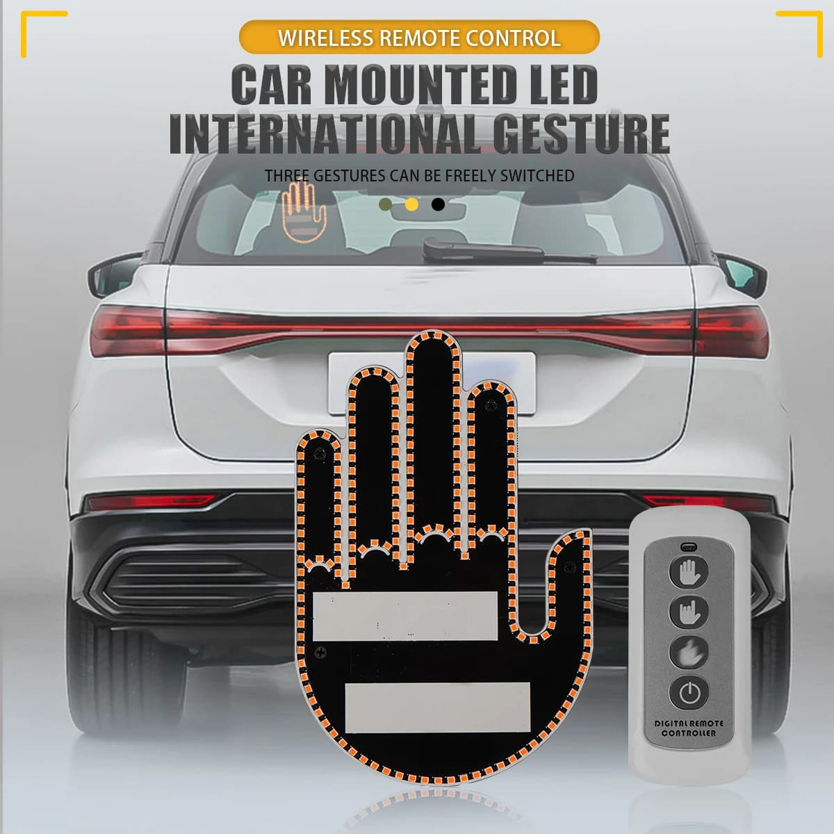 리모컨 손가락 LED 조명 자동차 실내등 가운데 손가락 핸드 램프