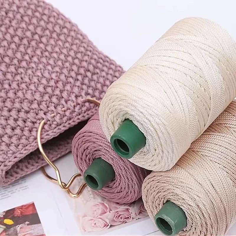 아이스 실크 굵은 실 손뜨개 여름 시원한 모자 가방 방석 크로셰 DIY