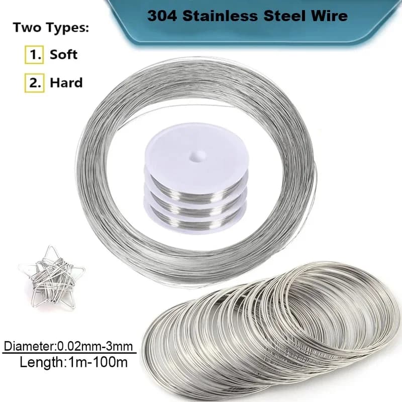 304 스테인리스 와이어 1롤 직경 0.02-3mm 1-100m 단선 부식방지