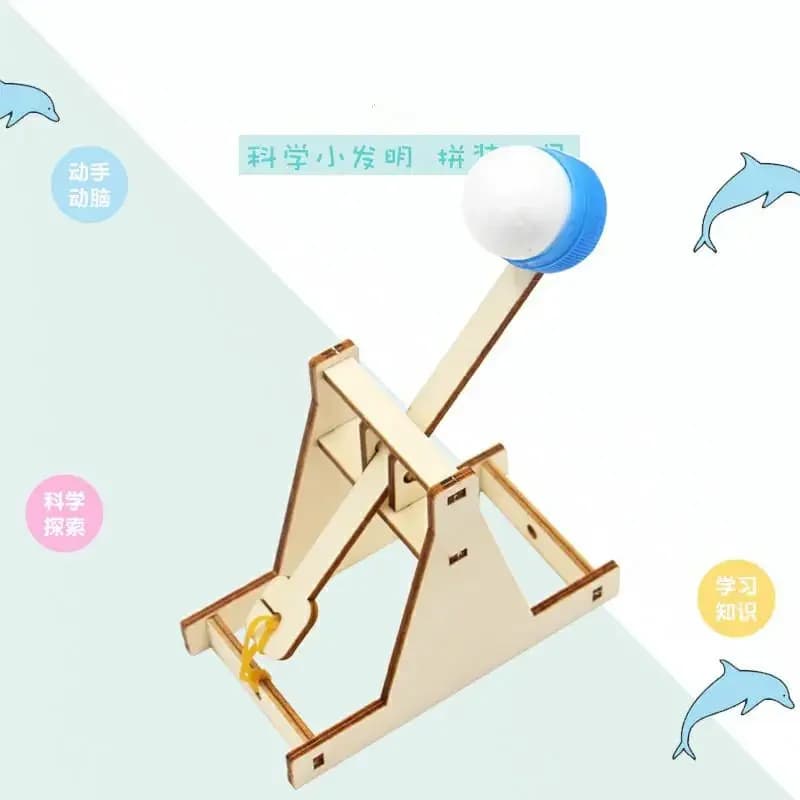우드 투석기 모형 키트 DIY 트레뷰셋 교육 과학 조립 블록 어린이 물리실험