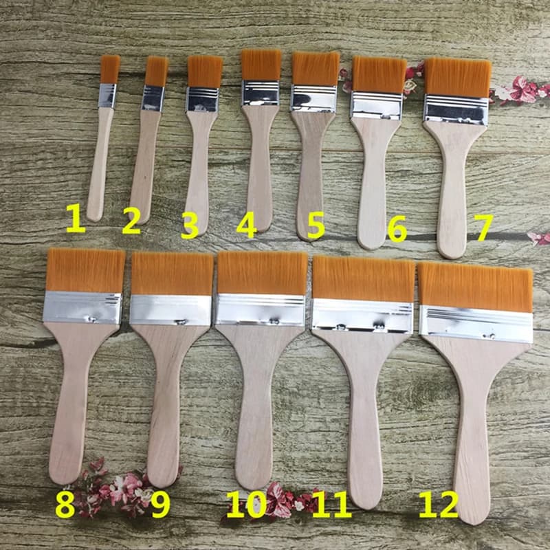 나일론 페인트 붓 다양한 크기 나무 손잡이 수채화 아크릴 유화 미술 붓