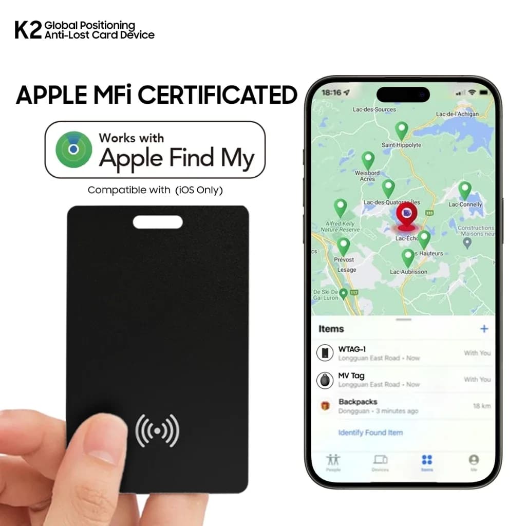 지갑 분실방지 GPS 추적 스마트 카드 태그 아이폰 Find My 블루투스 IP67