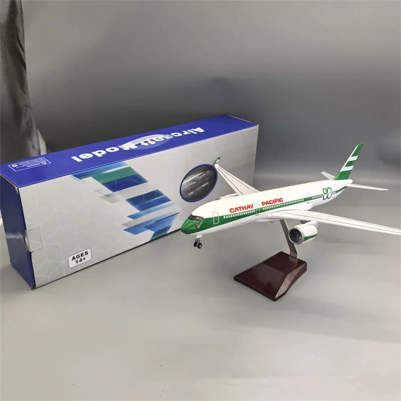1:142 캐세이퍼시픽 A350 80주년 기념 비행기 모형 LED 컬렉션 전시품
