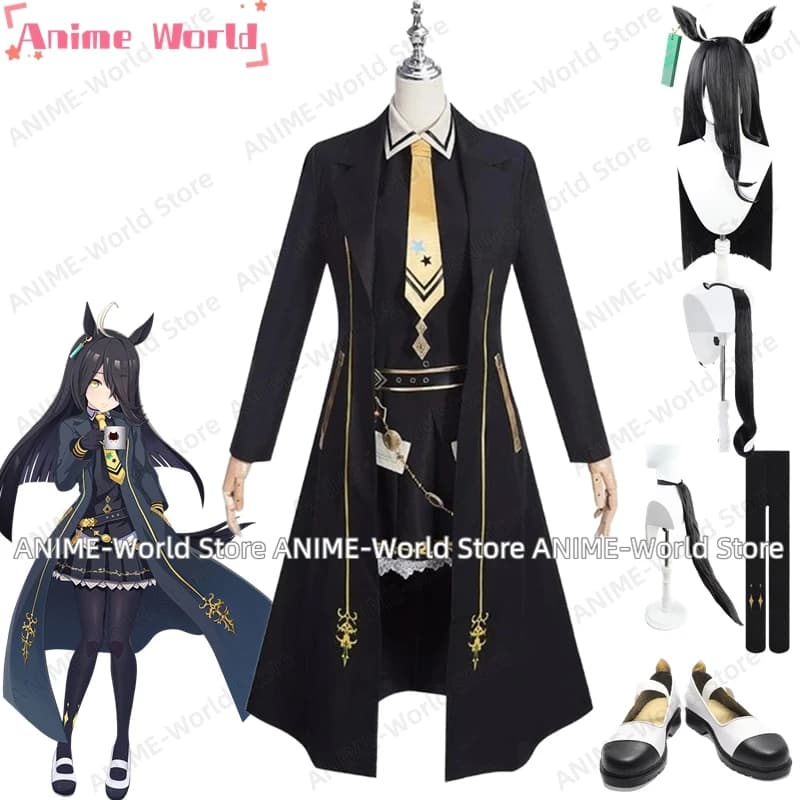 《Custom Size》Uma Musume Pretty Derby Manhattan Cafe Cosplay Costume Carnival Halloween Christmas Wig Tail Shoes Headwear Props