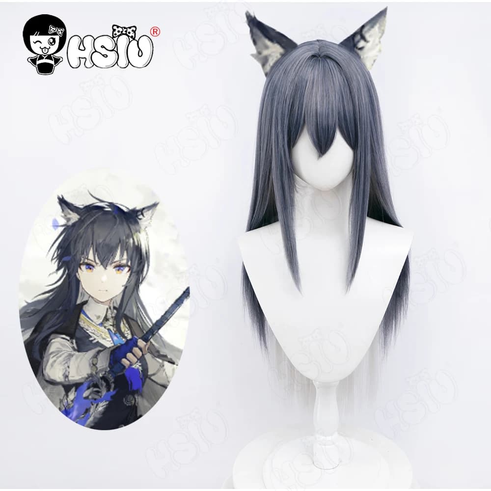 명일방주 텍사스 디 오메르토사 코스프레 가발 HSIU 그레이블루 롱