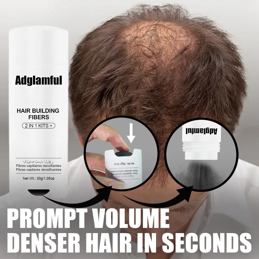 Adglamful 2in1 헤어 파이버 파우더 30g 스프레이 노즐 정밀커버 볼륨업 자연연출